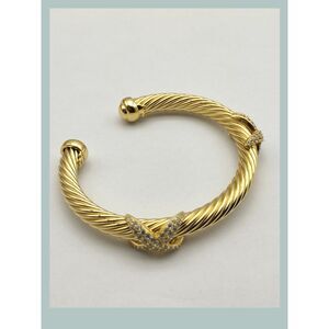 💋💋💋18k gold plated 7mm diamond double X bracelet💋